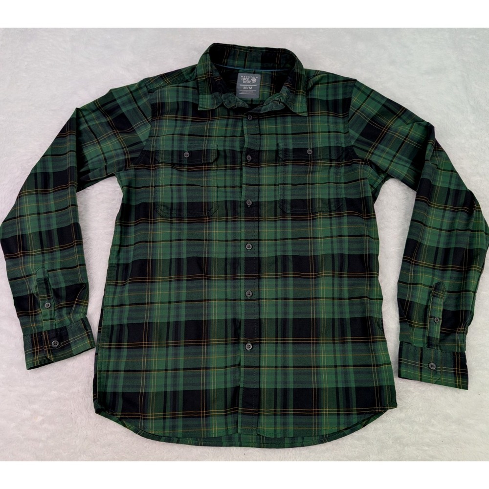 Mountain Khakis Plaid Flannel Shirt Mens M Green Long Sleeve Outdoor